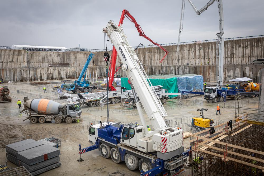 First concrete pour for Unit 5 on February 5, 2026. Photo: Paks II Ltd. / Kövi Gergely Péter